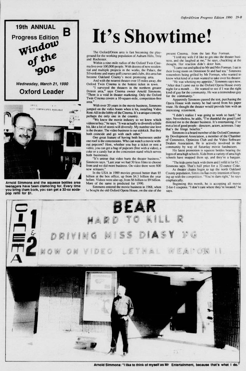 GQT Oxford 7 (Oxford Cinema 7) - March 21 1990 Article (newer photo)